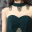 Vintage Dark Green Evening Dresses  2017 Trumpet / Mermaid High Neck Sleeveless Appliques Lace Rhinestone Floor-Length / Long Ruffle Backless Pierced Formal Dresses