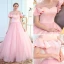 Simple Rougissant Rose Transparentes Robe De Mariée 2018 Robe Boule Encolure Dégagée Manches Courtes Dos Nu Volants Chapel Train