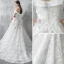 Chic / Beautiful White Wedding Dresses 2017 A-Line / Princess Off-The-Shoulder Short Sleeve Appliques Lace Flower Pearl Backless Printing Ruffle Court Train