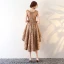 Modern / Fashion Champagne See-through Cocktail Dresses 2018 A-Line / Princess Scoop Neck Sleeveless Appliques Flower Metal Sash Asymmetrical Ruffle Formal Dresses