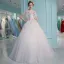 Amazing / Unique Office Wedding Dresses 2017 Flower Rhinestone Backless 1/2 Sleeves Scoop Neck Floor-Length / Long White Ball Gown