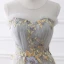 Discount Grey See-through Prom Dresses 2018 A-Line / Princess Scoop Neck Sleeveless Appliques Lace Flower Floor-Length / Long Ruffle Formal Dresses