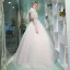 Amazing / Unique Office Wedding Dresses 2017 Flower Rhinestone Backless 1/2 Sleeves Scoop Neck Floor-Length / Long White Ball Gown