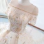 Luxury / Gorgeous Champagne Wedding Dresses 2018 Ball Gown See-through Scoop Neck Short Sleeve Gold Beading Sequins Appliques Lace Ruffle Cathedral Train
