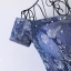 Chic / Belle Bleu Marine Robe De Bal 2017 Princesse De l'épaule Manches Courtes En Dentelle Faux Diamant Ceinture Longue Volants Dos Nu Robe De Ceremonie