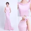 Schlicht Pink Abendkleider 2018 Mermaid Rundhalsausschnitt Ärmellos Strass Stoffgürtel Sweep / Pinsel Zug Rückenfreies Festliche Kleider
