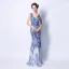 Affordable Royal Blue Sequins Evening Dresses  2018 Trumpet / Mermaid V-Neck Sleeveless Floor-Length / Long Backless Formal Dresses