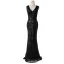 Affordable Royal Blue Sequins Evening Dresses  2018 Trumpet / Mermaid V-Neck Sleeveless Floor-Length / Long Backless Formal Dresses