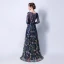 Affordable Grey See-through Evening Dresses  2018 A-Line / Princess Scoop Neck Long Sleeve Sash Appliques Lace Floor-Length / Long Ruffle Formal Dresses