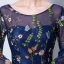 Affordable Grey See-through Evening Dresses  2018 A-Line / Princess Scoop Neck Long Sleeve Sash Appliques Lace Floor-Length / Long Ruffle Formal Dresses