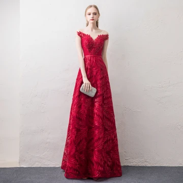 Moderne Mode Rouge Transparentes Robe De Soirée 2018 Princesse Encolure Dégagée Mancherons Glitter Paillettes Perlage Appliques En Dentelle Ceinture Longue Volants Dos Nu Robe De Ceremonie
