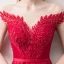 Moderne / Mode Rouge Transparentes Robe De Soirée 2018 Princesse Encolure Dégagée Mancherons Glitter Paillettes Perlage Appliques En Dentelle Ceinture Longue Volants Dos Nu Robe De Ceremonie
