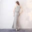 Sparkly Silver Evening Dresses  2017 Trumpet / Mermaid Glitter Polyester Strapless Sleeveless Ankle Length Formal Dresses