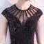 Modern / Fashion Black Evening Dresses  2017 Trumpet / Mermaid Scoop Neck Sleeveless Beading Sequins Split Front Floor-Length / Long Pierced Backless Formal Dresses