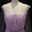 Luxury / Gorgeous Lilac See-through Evening Dresses  2018 A-Line / Princess V-Neck Beading Watteau Train Ruffle Backless Formal Dresses