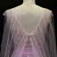 Luxury / Gorgeous Lilac See-through Evening Dresses  2018 A-Line / Princess V-Neck Beading Watteau Train Ruffle Backless Formal Dresses