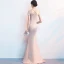 Modern / Fashion Champagne Evening Dresses  2018 Trumpet / Mermaid Spaghetti Straps Strapless Short Sleeve Beading Split Front Floor-Length / Long Ruffle Backless Formal Dresses