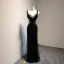 Sexy Bleu Marine Transparentes Daim Robe De Soirée 2018 Trompette / Sirène V-Cou Sans Manches Perlage Faux Diamant Longue Dos Nu Robe De Ceremonie