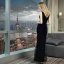 Sexy Bleu Marine Transparentes Daim Robe De Soirée 2018 Trompette / Sirène V-Cou Sans Manches Perlage Faux Diamant Longue Dos Nu Robe De Ceremonie
