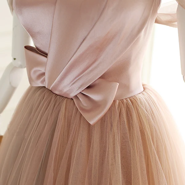 Elegante Rosa Ballkleider 2019 A Linie Off Shoulder Schleife Ärmellos Rückenfreies Lange Festliche Kleider