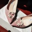 Charmant Pink Brautschuhe 2019 Leder Strass Perle Pailletten 10 cm Stilettos Spitzschuh Hochzeit Pumps