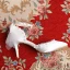 Charming Ivory Wedding Shoes 2019 Leather Ankle Strap Bow Pearl Lace Flower 9 cm Stiletto Heels Pointed Toe Wedding High Heels