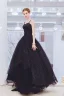 Chic / Belle Noire Robe De Bal 2019 Princesse Bretelles Spaghetti Sans Manches Dos Nu Paillettes Longue Robe De Ceremonie