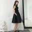 Modest / Simple Black Homecoming Graduation Dresses 2019 A-Line / Princess Scoop Neck Sleeveless Backless Bow Knee-Length Formal Dresses
