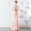 Sexy Black Evening Dresses  2019 Trumpet / Mermaid Halter Beading Pearl Sleeveless Backless Floor-Length / Long Formal Dresses