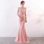 Chic / Beautiful Solid Color Burgundy Evening Dresses  2019 Trumpet / Mermaid V-Neck Beading Crystal Sleeveless Backless Floor-Length / Long Formal Dresses
