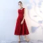 Chic / Beautiful Black Homecoming Graduation Dresses 2017 A-Line / Princess Amazing / Unique V-Neck Backless Sleeveless Tea-length Formal Dresses