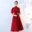Chic / Beautiful Black Homecoming Graduation Dresses A-Line / Princess 2017 Lace Bow High Neck Short Sleeve Tea-length Formal Dresses