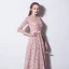 Chic / Belle Rougissant Rose Robe De Soirée 2017 Princesse Encolure Dégagée 3/4 Manches Longueur Cheville Robe De Ceremonie