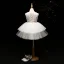 Chic / Beautiful Detachable Flower Girl Dresses 2017 Ball Gown Lace Appliques Crystal High Neck Sleeveless Asymmetrical Wedding Party Dresses