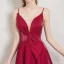 Classy Burgundy Evening Dresses  2019 A-Line / Princess Spaghetti Straps Sleeveless Backless Floor-Length / Long Formal Dresses
