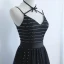 Chic Noire Robe De Soirée 2019 Princesse Titulaire Faux Diamant Sans Manches Dos Nu Longue Robe De Ceremonie