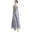 Chic / Belle Bleu Ciel Robe De Soirée 2019 Princesse Encolure Dégagée Perlage En Dentelle Fleur Appliques Faux Diamant Sans Manches Longue Robe De Ceremonie