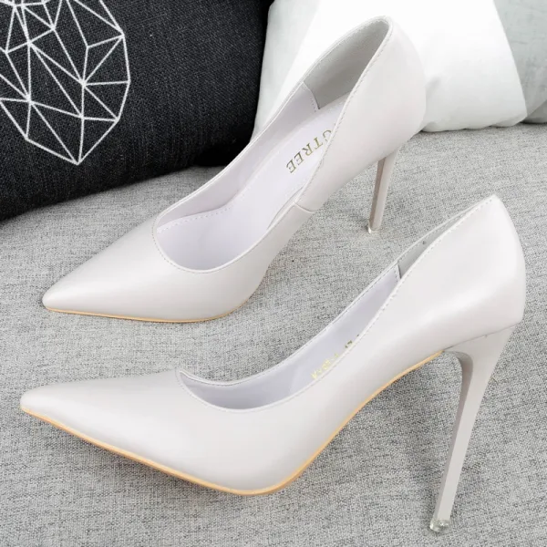 Schöne Rosa Abend Pumps 2019 Lackleder 10 cm Stilettos Spitzschuh Pumps
