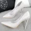 Schöne Rosa Abend Pumps 2019 Lackleder 10 cm Stilettos Spitzschuh Pumps