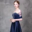Elegant Mørk Marineblå Selskapskjoler 2018 Prinsesse Krystall Rhinestone Sash Kjæreste Ryggløse Uten Ermer Feie Tog Formelle Kjoler
