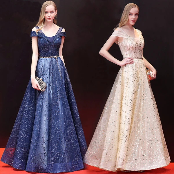 Elegante Ballkleider 2018 A Linie Glanz Metall Stoffgürtel Pailletten Bandeau Rückenfreies Ärmellos Lange Festliche Kleider