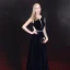 Sexy Robe De Soirée 2018 Princesse Faux Diamant Ceinture Encolure Dégagée Dos Nu Sans Manches Longue Robe De Ceremonie