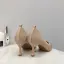 Mooie / Prachtige Khaki Toevallig Vlecht Pumps 2019 7 cm Naaldhakken / Stiletto Spitse Neus Pumps