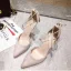 Charmant Schwarz Abend Damenschuhe 2019 Knöchelriemen X-Riemen 10 cm Stilettos Spitzschuh Hochhackige