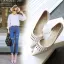 Mode Aprikos / Beige Casual Damskor 2019 Läder 7 cm Stilettklackar Spetsiga Högklackade