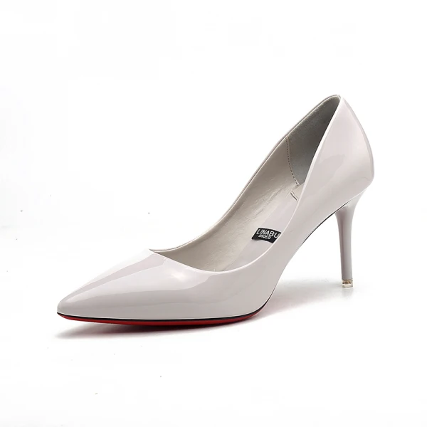 Chic / Belle Ivoire Bureau Escarpins 2019 Cuir Verni 8 cm Talons Aiguilles À Bout Pointu Escarpins