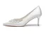Élégant Ivoire Perle Faux Diamant Chaussure De Mariée 2021 Cuir Satin 7 cm Talons Aiguilles À Bout Pointu Mariage Escarpins Talons Hauts