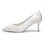 Élégant Blanche Perle Satin Chaussure De Mariée 2021 Cuir 7 cm Talons Aiguilles À Bout Pointu Mariage Escarpins Talons Hauts