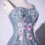 Modern / Fashion Flower Fairy Green Prom Dresses 2019 A-Line / Princess Spaghetti Straps Beading Crystal Sequins Lace Flower Sleeveless Backless Floor-Length / Long Formal Dresses