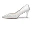 Mooie / Prachtige Ivoor Satijn Rhinestone Bruidsschoenen 2021 Leer 7 cm Naaldhakken / Stiletto Spitse Neus Huwelijk Pumps Hoge Hakken